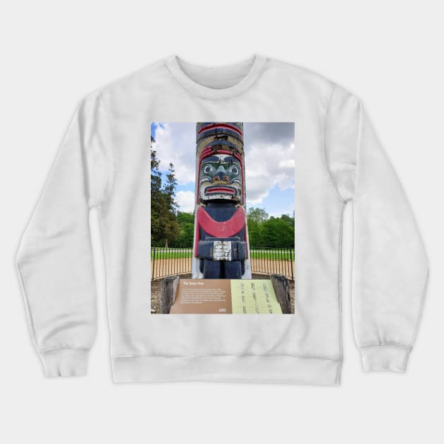 Totem pole in Virginia waters Crewneck Sweatshirt by fantastic-designs